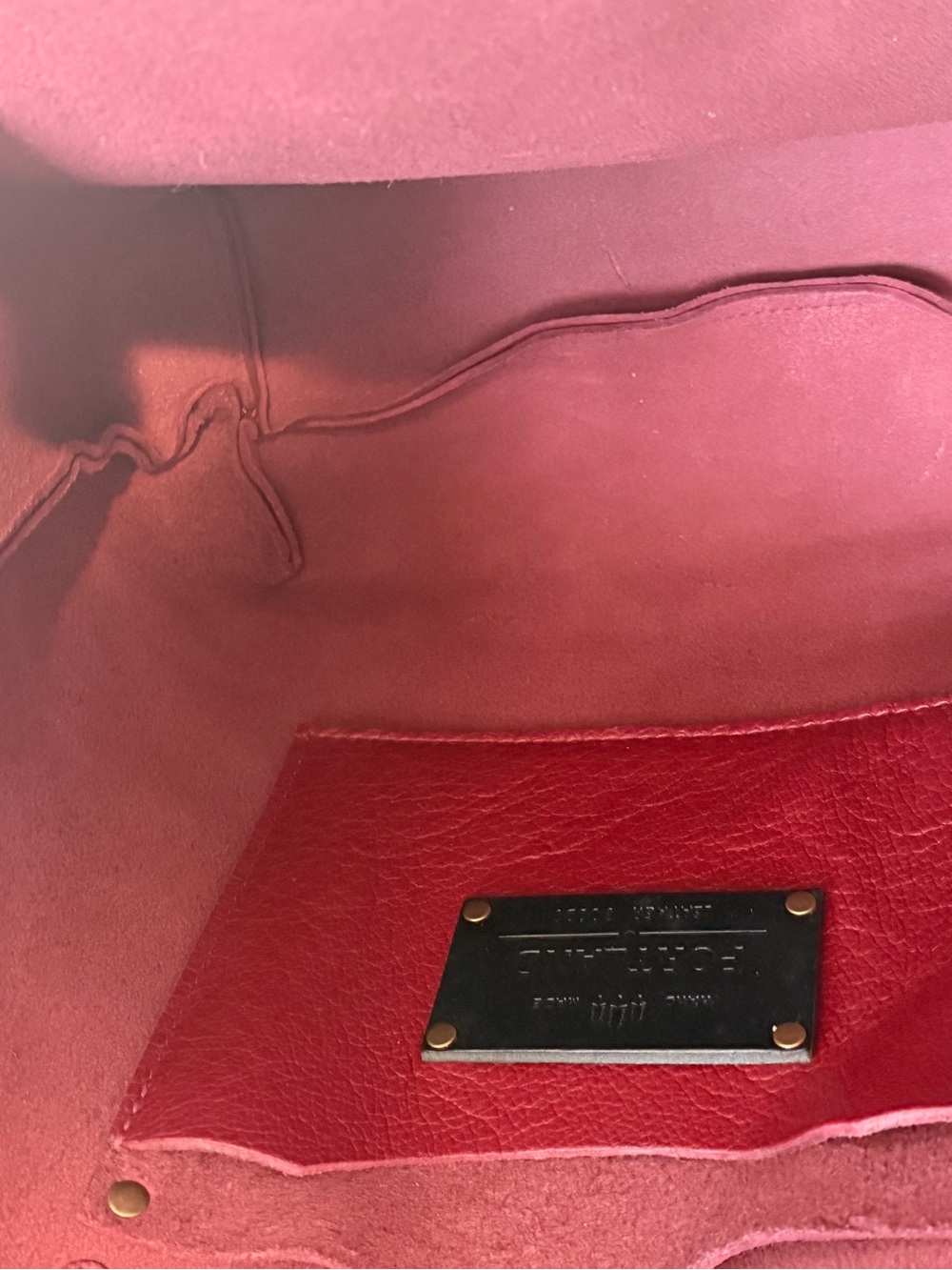 Portland leather Medium Classic tote UNICORN ๐ฆ color RHUBARB - Picture 4 of 6